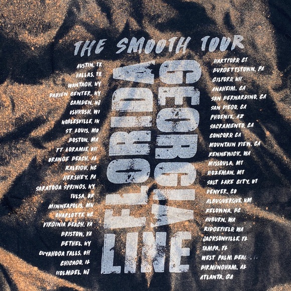 Florida Georgia Line The Smooth Tour Bleached T-Shirt: Size XXL - Picture 4 of 10